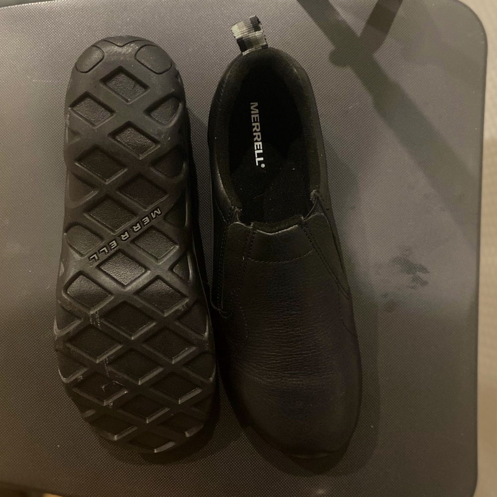 MERRELL JUNGLE MOC LEATHER KIDS/BLACK SHOES